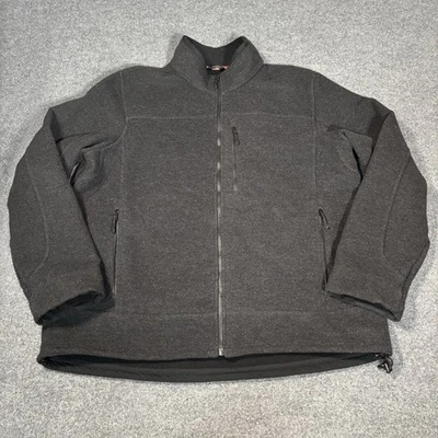 LL Bean Jacket Mens XL Wool Blend Full Zip Lined Grey Bomber Pockets - Image 1 of 4