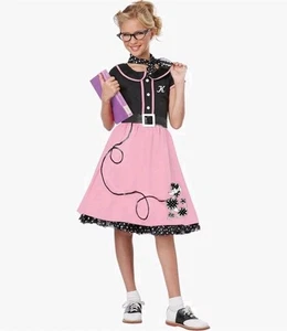 Brand New 50's Sweetheart Poodle Skirt Grease Dress Outfit Child Costume - Picture 1 of 3