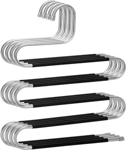 Pants Hangers Space Saving,4 Pack Stainless Steel Non-Slip for Black - Picture 1 of 7