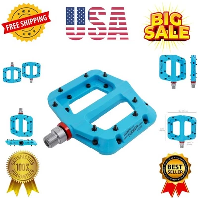 MTB Pedals Mountain Bike Pedals 3 Bearing Non-Slip Lightweight Nylon Fiber Bi... - Image 1 of 4