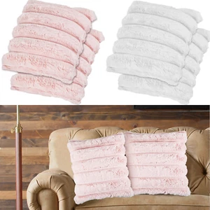 2 Packs Throw Pillow Covers Soft Cozy Pillowcase with Zipper Faux Rabbit qiSBF - Picture 1 of 18