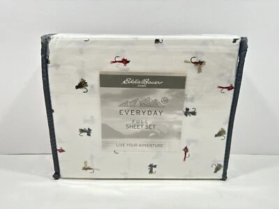 Eddie Bauer Sheet Set 4PC 100% Cotton Deep Pockets Crisp Comfortable Breathable - Image 1 of 4