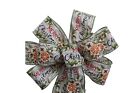 Large 10" Hand Made Wreath Bow - Wired Linen- Christmas - Holiday Williamsburg