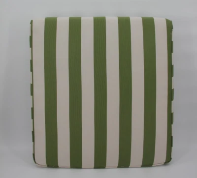 25"x24" Sunbrella Cabana Stripe Outdoor Deep Seat Cushion Green White Corded - Image 1 of 4