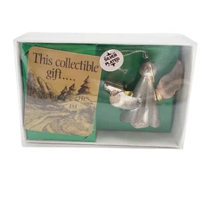 NEW Angel Christmas Ornaments Silver Plated 2 .5" Choir Singing Metal Tiny VTG - Picture 1 of 4