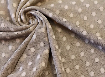 SPITZE TÜLLSPITZE elastisch Punkte 8mm Blusen Kleider SCHLAMM EUR 8,98/m - Bild 1 von 2
