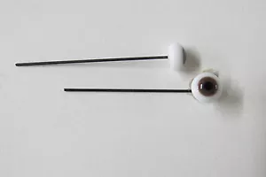 Yeux sur tige fer poupée ancienne Marron 8 mm brown eyes antique doll - Foto 1 di 2
