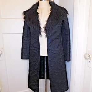 Abrigo Penny Lane Vintage Vivienne Tam Mujer Talla S XS Negro Acolchado Piel Sintética Años 90 - Imagen 1 de 11