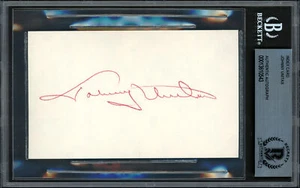 Johnny Unitas Autographed 3x5 Index Card Baltimore Colts Beckett BAS #13610543 - Picture 1 of 2