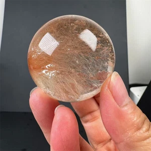 Bola de cristal de cuarzo rutilado de cobre natural superior de 49 mm Reiki curación 160 g - Imagen 1 de 9