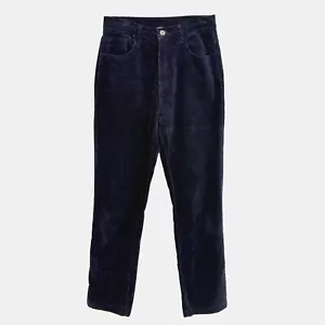 Brandy Melville John Galt Navy Corduroy High Waist Slim Leg Pants M EUC B65 - Picture 1 of 6