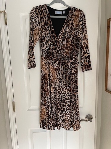 VETEMENTS Abito B Slim NY Collection Stampa Leopardata Avvolgente Taglia Large Ottime Condizioni