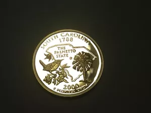 2000-S 25c South Carolina SILVER State Flag Quarter GEM Proof Coin - Picture 1 of 2