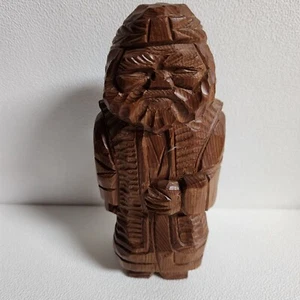 Vintage Carved Wood Man Folk Art Rustic Primitive Peasant Man Statue Figure 7.5" - Picture 1 of 14