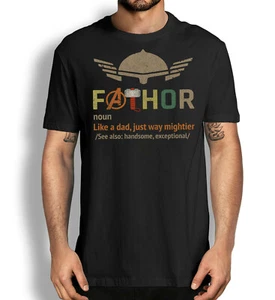 Hero Dad Gift Vintage FaThor Like Dad Jus Way Mightier Hero Fathers Day T-Shirt - Picture 1 of 8