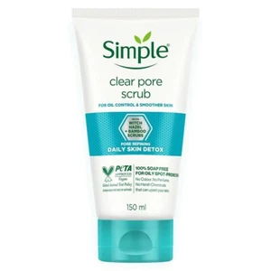Simple Daily Skin Detox Clear Pore Facial Scrub for acne pimples (150 ml) free/s - Picture 1 of 7