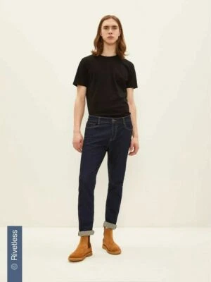 JEANS FRANK & OAK THE DYLAN SLIM FIT TAMANHO 28 X 30" LAVAGEM ESCURA JEANS STRETCH EXCELENTE ESTADO USADO  - Imagem 1 de 4