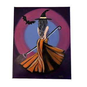 Halloween Witch, 8x10 Acrylic On Canvas Painted From A Tutorial. - Picture 1 of 2