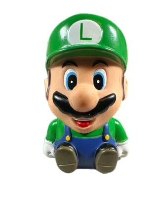 Nintendo Super Mario Bros Luigi 4.5"  Coin Piggy Bank Vinyl Vintage - Image 1 of 4