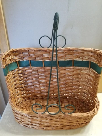 Wicker Storage Basket Bottle Holder / Toilet Paper / Paper Towel Holder Country Cover
