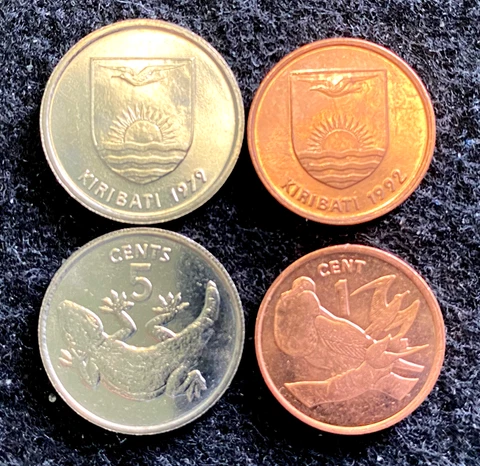 Kiribati 2 Coins Set 1, 5 Cents UNC World Coins Cover