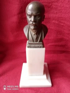 URSS Russa FIGURINA LENIN STATUA BUSTO Bronzo Statua Originale Anno 1955 - Foto 1 di 11