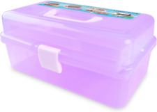 Craft Caddy Box Plastic Cantilever Box 3 Tray Art and Craft Box for Pencils Pain