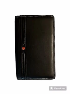 ARCHIVO DE TARJETA DE CUERO WENGER DIPLOMÁTICO, 8" X 5" NEGRO MARCA NUEVO SIN ETIQUETAS - Imagen 1 de 6