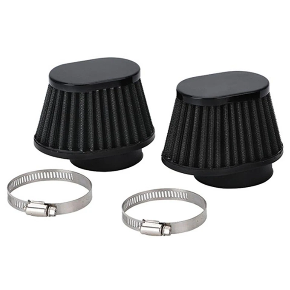 Air Filter Cleaner 2.15in Motorcycle Cold Air Intake High Flow Cone Filter 2PCS — 第 1/4 张图片