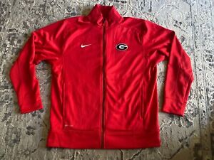 Nike Dri-Fit Full Zip Mens Large L Red Georgia Bulldogs UGA Jacket