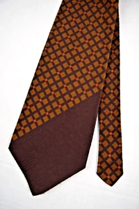 Krawatte Vintage 60er 70er Superba braun karamell Land Gitter Poly Krawatte 52" x 4,25" - Bild 1 von 5