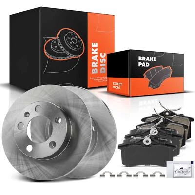 Rear Disc Brake Rotors + Brake Pads for Audi TT 2000-2004 Volkswagen Golf Jetta - Image 1 of 4