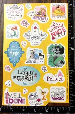 PRINCESS DISNEY ARIEL BELLE CINDERELLA & MORE ONE SHEET BEAUTIFUL STICKERS #PS04