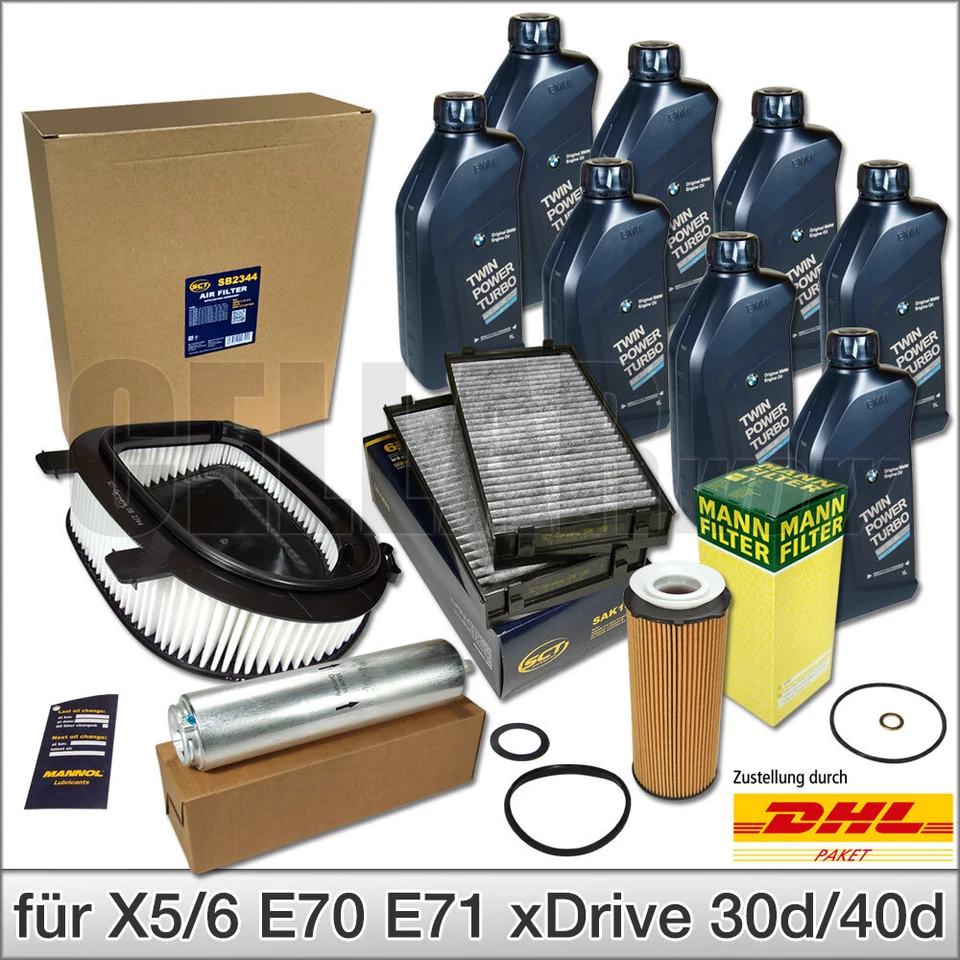 Inspektionspaket für BMW X5 E70 X6 E71 xDrive30d xDrive40d 8L original BMW ÖL  - Bild 1 von 2