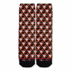 Function - 8-Bit Santa Pattern Black Fashion Sock - Picture 1 of 4