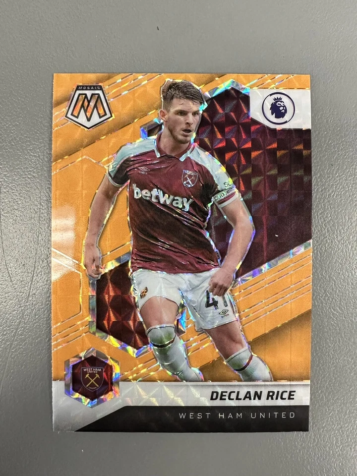 2021-22 Panini Mosaic Premier League Declan Rice Orange Fluorescent #82 - Image 1 of 1