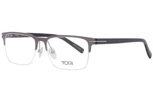 Tumi VTU024 0627 Eyeglasses Men's Gunmetal Semi Rim Rectangular Optical Frame - Picture 1 of 5