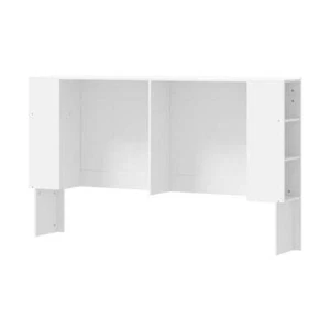 Oikiture Bed Head with Shelves King Size White - Picture 1 of 9