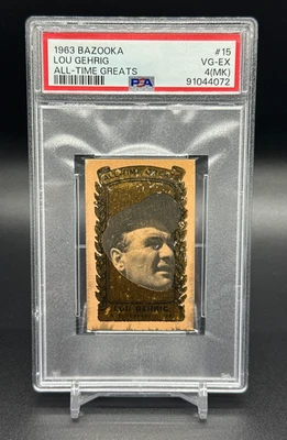 Bazooka Lou Gehrig 1963 #15 All-Time Greats PSA 4 New York Yankees Foto 1 de 2