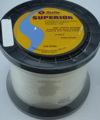 Sufix 645-125 25 LB Trasparente Superior Premium Monofilo 1Lb Bobina 1961m - Immagine 1 di 3
