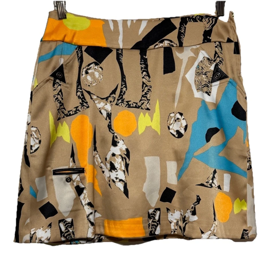 Tênis de golfe Jaime Sadock stretch skort abstrato colorido pickleball tamanho 6 - Imagem 1 de 4
