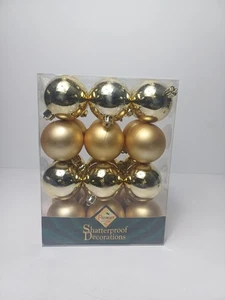 Premier Weihnachtsdeko Vintage Kugeln Gold bruchsicher Retro festlich  - Bild 1 von 12