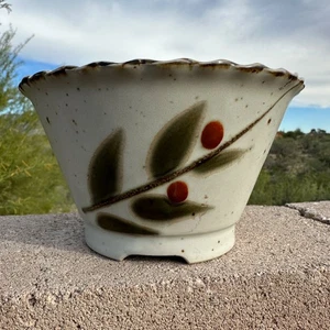 Vintage Otagiri BITTERSÜß Pflanzgefäß/Blumentopf gesprenkeltes Steinzeug, Japan - Bild 1 von 12