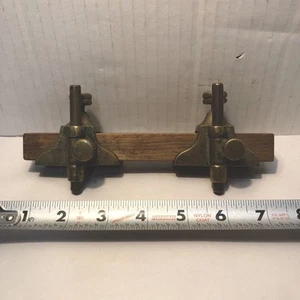 Vintage Brass Trammel Points Depth Gauge Carpenters Woodworking - Picture 1 of 6