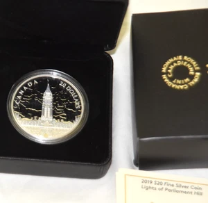 20 $ Feinsilbermünze Lights of Parliament Hill 2019 mit Box & COA - Bild 1 von 3