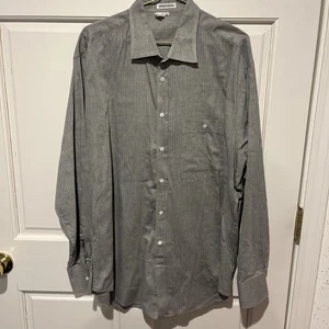 Giorgio Armani Camicia grigia micro righe uomo 17 34/35 - 100% cotone usata in ottime condizioni - Foto 1 di 6