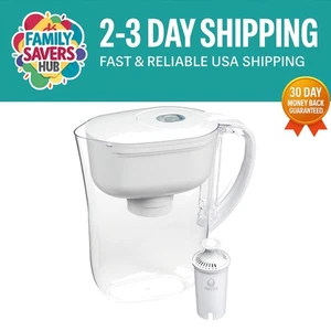 BPA-Free 6-Cup Water Filter Pitcher with Indicator - Clean Tap Water Solution - Picture 1 of 14