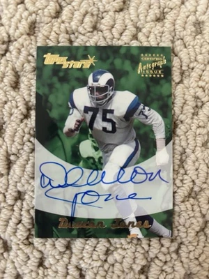 2000 Topps Stars Deacon Jones On Card Auto SP Los Angeles Rams HOF - Image 1 of 2