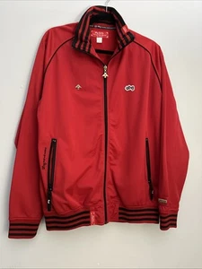 LRG Roots and Equipment NO BABYLON SYSTEM Red Track Jacket Mens L - Picture 1 of 15