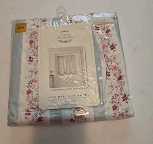 "NUEVO SIMPLEMENTE SHABBY CHIC ROSAS ROSAS RAYAS FLORALES (1) TONO GLOBO CENEFA 63x60""" - Imagen 1 de 7